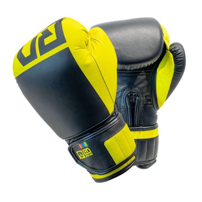 RUMBLE V6 CUIR - GANTS DE BOXE RUMBLE CUIR BLOCK COLOR JAUNE /NOIR V6 RD BOXING